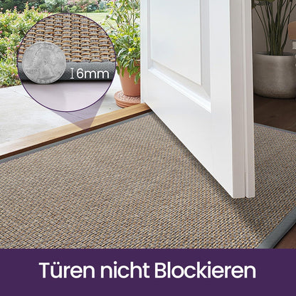 Fußmatte Grau 90x140 cm – Rutschfest & Saugstark für Innen