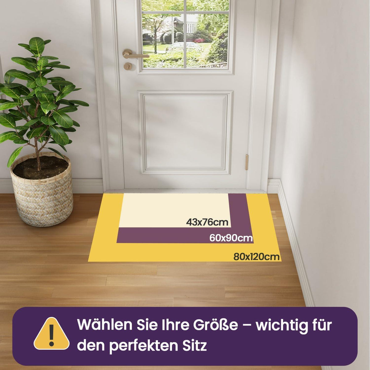 Fußmatte Grün 60x90 cm - Rutschfest & Saugstark
