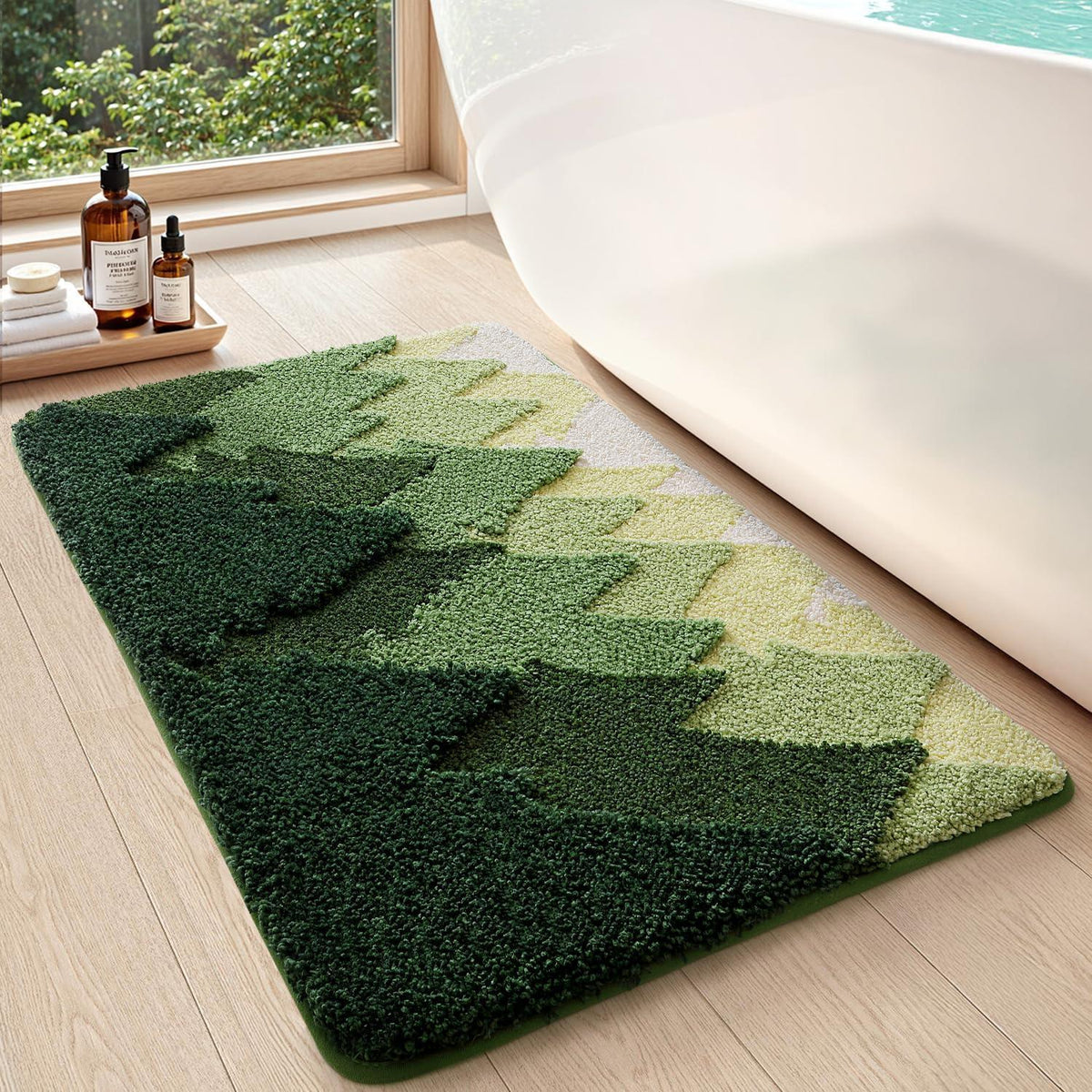 Badematte 50x80 cm rutschfest, weich & saugfähig – Waldgrün