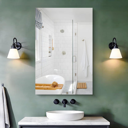 Rahmenloser Badezimmerspiegel 60x90 cm – HD Spiegelung, Robust & Modern