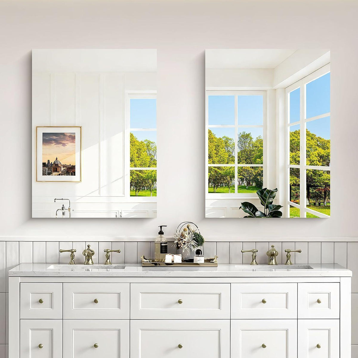 Rechteckiger rahmenloser Badezimmerspiegel 60x80 cm – HD Spiegelung