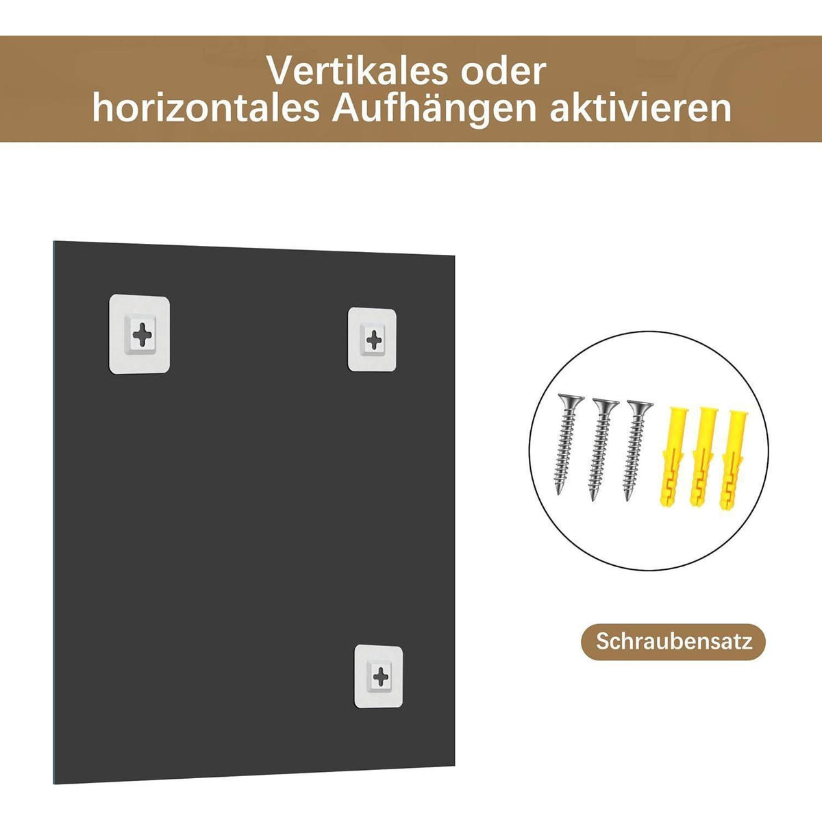 Rechteckiger rahmenloser Badezimmerspiegel 60x80 cm – HD Spiegelung