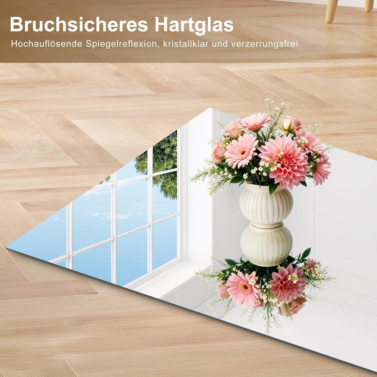 Rechteckiger rahmenloser Badezimmerspiegel 60x80 cm – HD Spiegelung