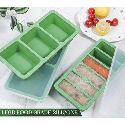 Silikon Gefrierformen Set mit Deckel & Stahlrahmen (125/250/400ml)