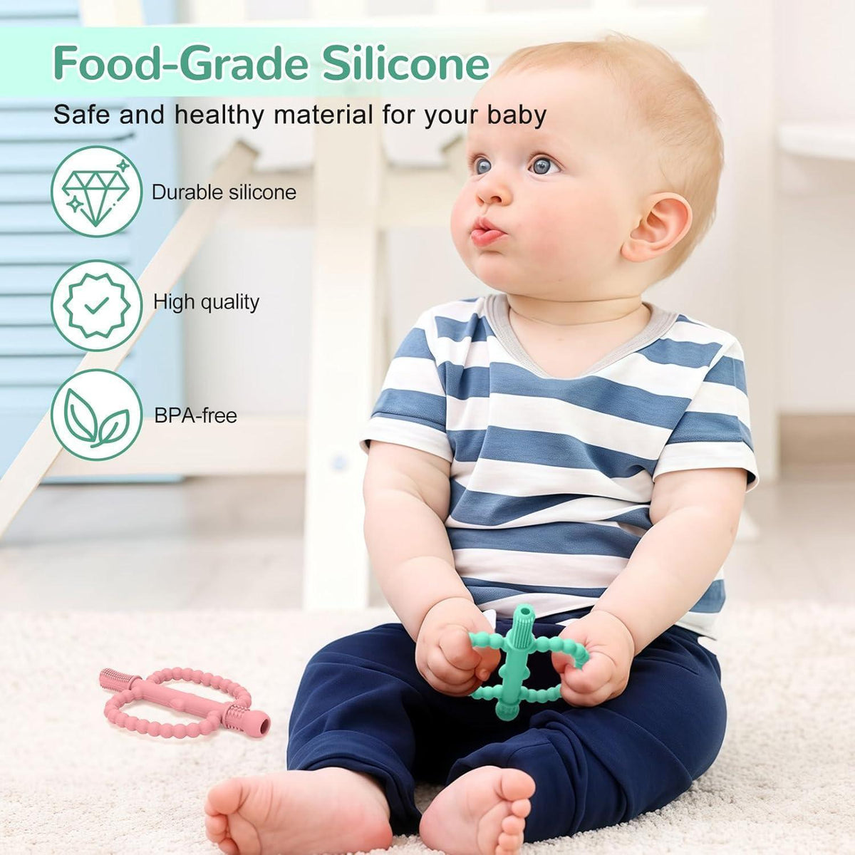 Silikon Beißring für Babys – BPA-frei & zur Zahnfleischmassage