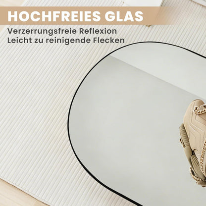 Ganzkörperspiegel Schwarz 168x60cm – Gehärtetes Glas, Modern