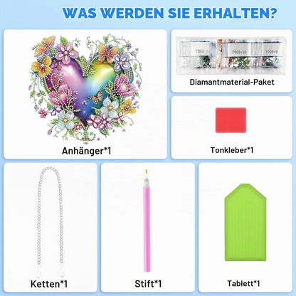 5D Diamantmalerei Herz Blume Fensterbild Bausatz