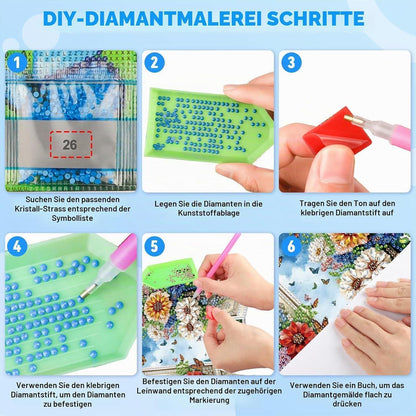 5D Diamantmalerei Blumen Fensterbild für Erwachsene