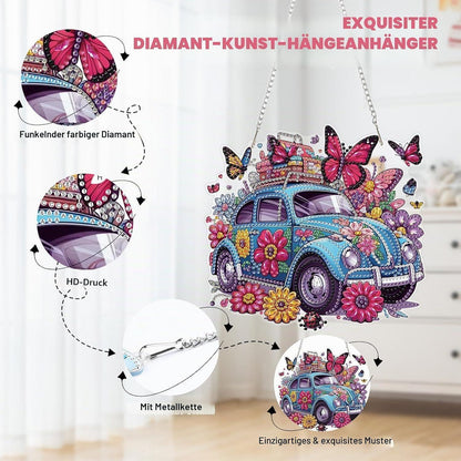 5D Diamantmalerei Anhänger Schmetterling Blumen Fensterbild