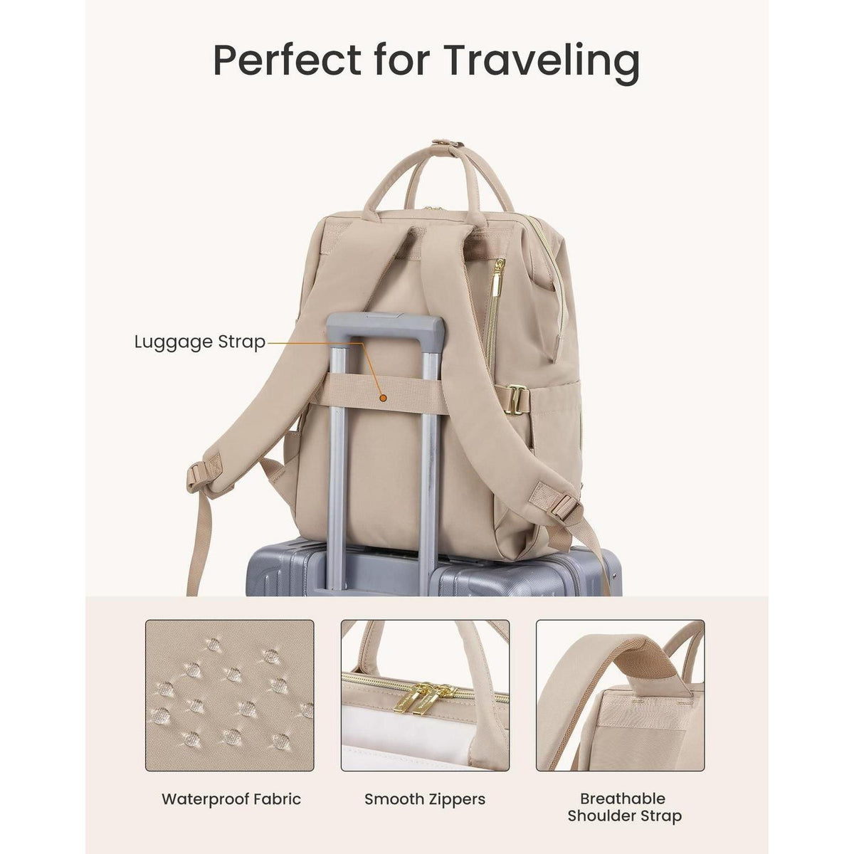 Laptop Rucksack Damen 15,6 Zoll – Elegant & Praktisch für Uni, Reise & Arbeit