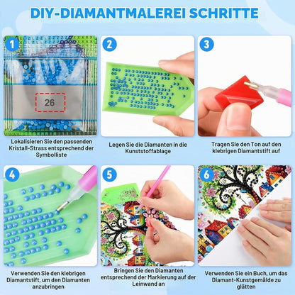 5D Diamantmalerei Herz Anhänger Lebensbaum Fensterbild