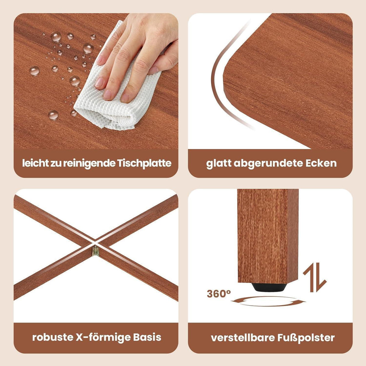 Klappbarer Esstisch Holz für 2-4 Personen – Küchentisch & Schreibtisch