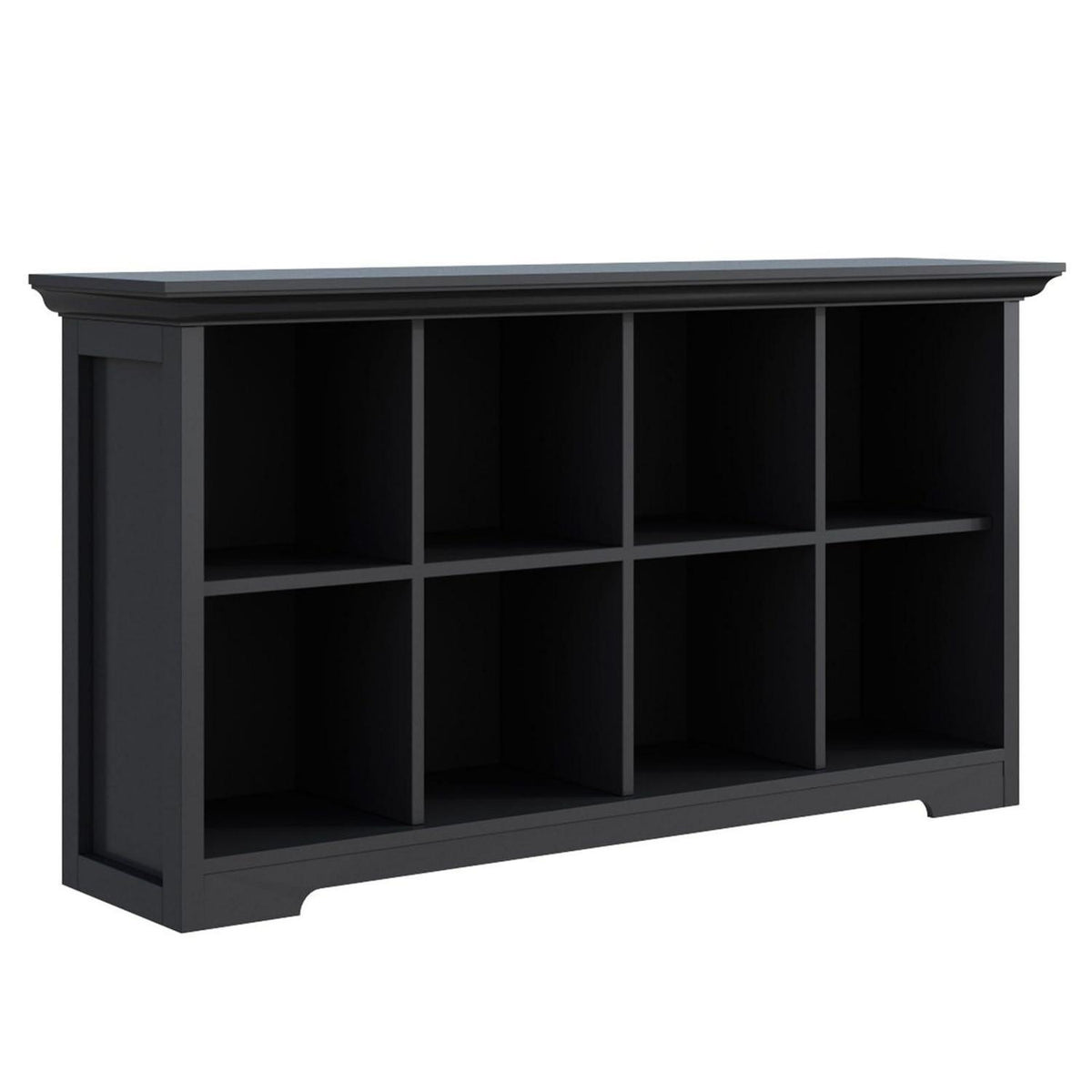 OSCHF 8-Fächers Bücherregal mit Sockel – Modernes Holzregal Schwarz