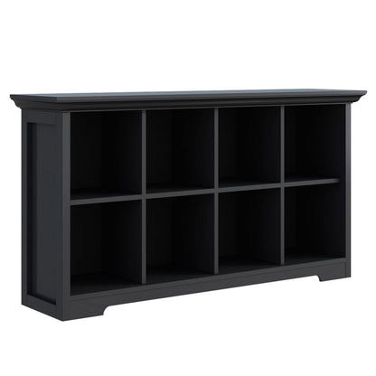 OSCHF 8-Fächers Bücherregal mit Sockel – Modernes Holzregal Schwarz