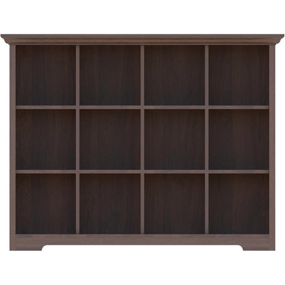 OSCHF 12-Fächer Bücherregal mit Sockel – Modernes Holzregal Walnuss