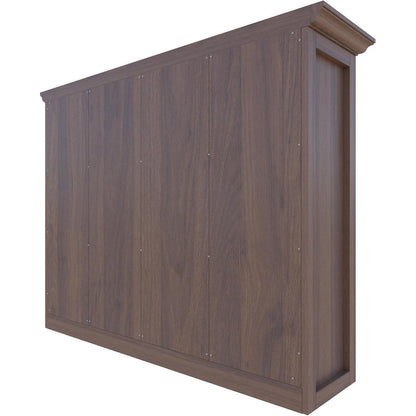 OSCHF 12-Fächer Bücherregal mit Sockel – Modernes Holzregal Walnuss