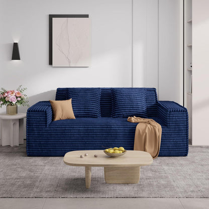 Boneless Cord Sofa mit Schlaffunktion – Modernes Wolkensofa Blau