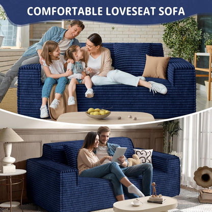 Boneless Cord Sofa mit Schlaffunktion – Modernes Wolkensofa Blau