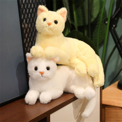 Lebensechte Katze Kuscheltier - 30/36cm Plüschkatze Grau