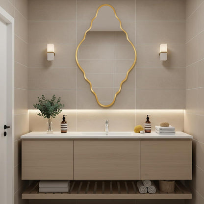 Diamant Wandspiegel mit Aluminiumrahmen – 105x65 cm