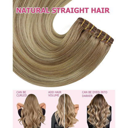 Echthaar Clip-in Extensions Ombre 50cm - Volumengeber