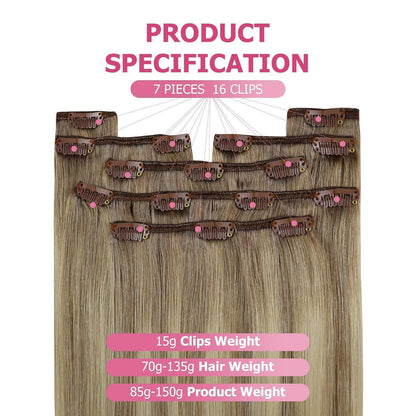 Echthaar Clip-in Extensions Ombre 50cm - Volumengeber