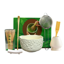 Matcha Tee Set Beige Weiß – 7-teilig für Anfänger