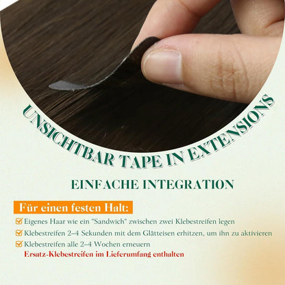 Echthaar Tape-in Extension Dunkelbraun #2 40cm
