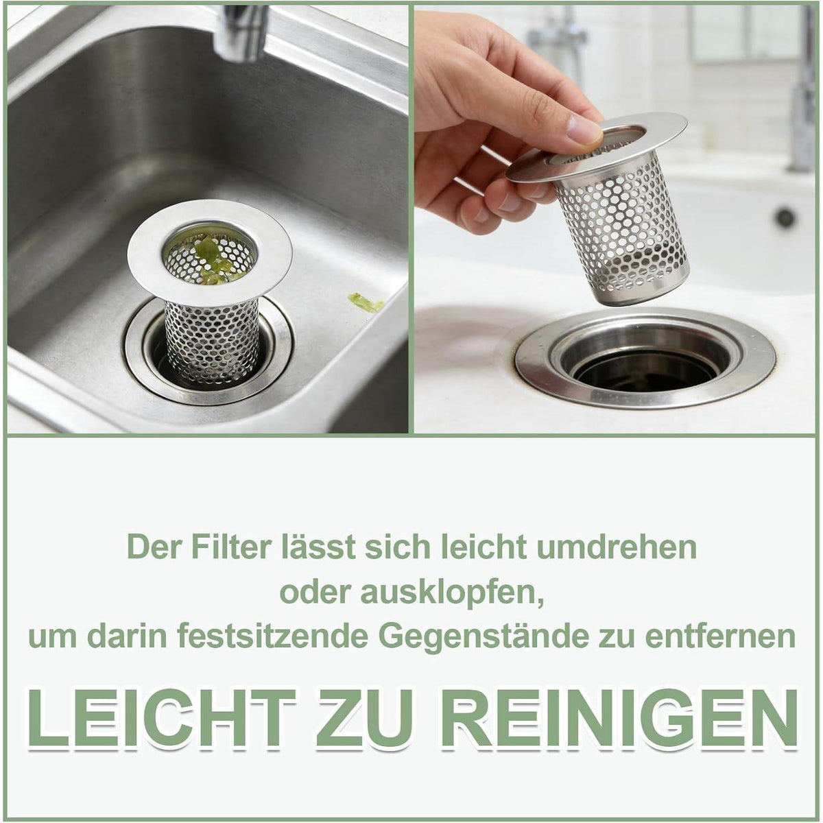 Edelstahl Abflussfilter 2er Set – Feinmaschig & Verstopfungsfrei