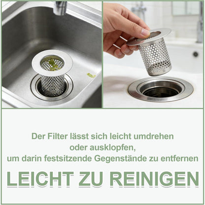 Edelstahl Abflussfilter 2er Set – Feinmaschig & Verstopfungsfrei