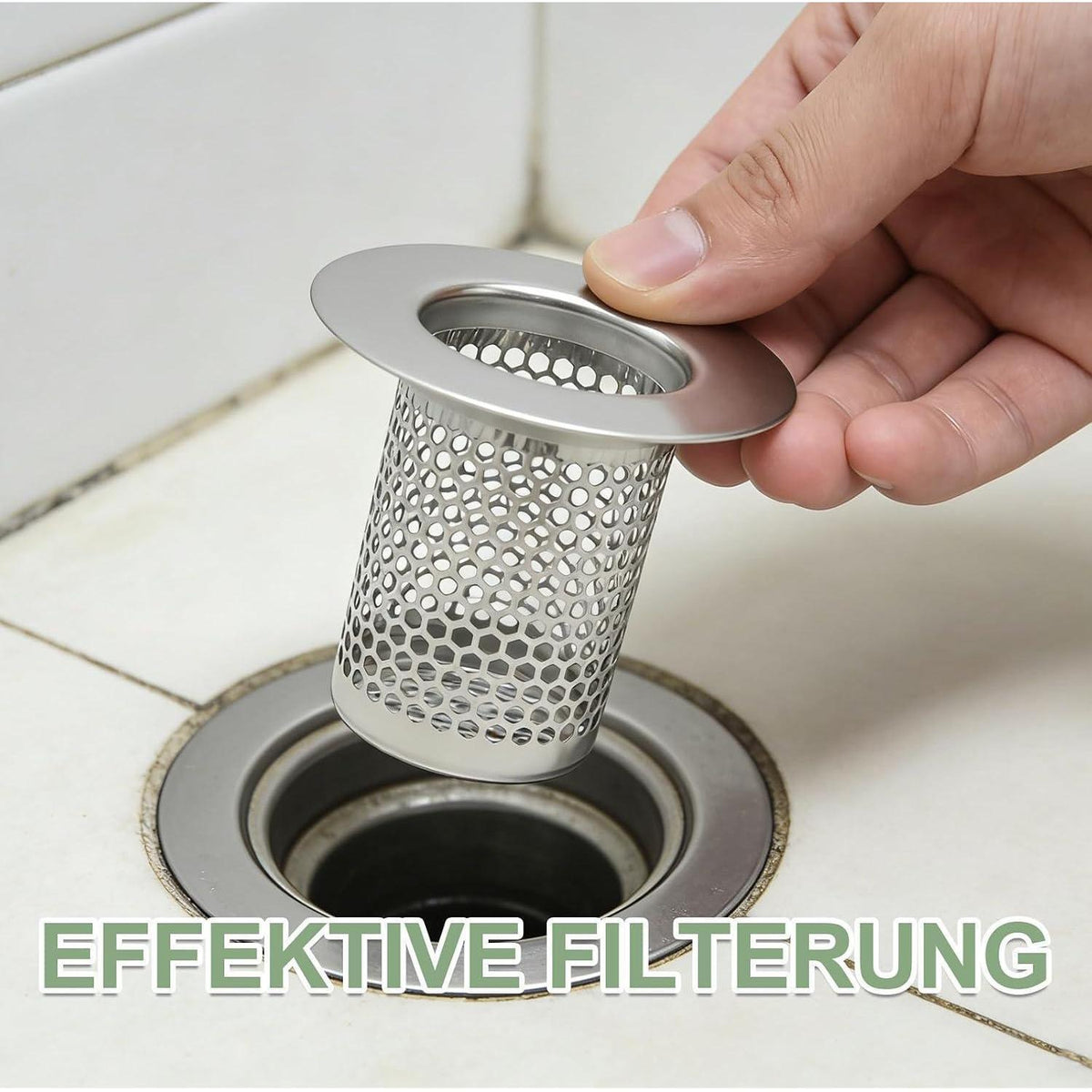 Edelstahl Abflussfilter 2er Set – Feinmaschig & Verstopfungsfrei