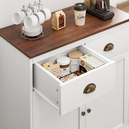 Sideboard Kommode mit 2 Türen & 2 Schubladen – 80x40x90cm