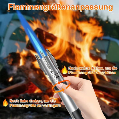 Sturmfeuerzeug Jetflamme mit Kompass & Aufhängering, Nachfüllbar
