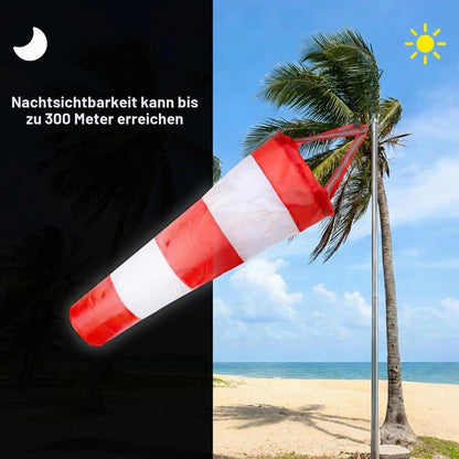 Windsack 0,8m Rot-Weiß – Wetterfester Windrichtungsanzeiger für Garten