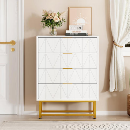 Weißes Sideboard mit 4 Schubladen, 60x40x80cm