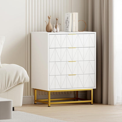 Weißes Sideboard mit 4 Schubladen, 60x40x80cm
