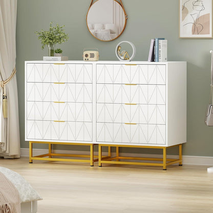 Weißes Sideboard mit 4 Schubladen, 60x40x80cm