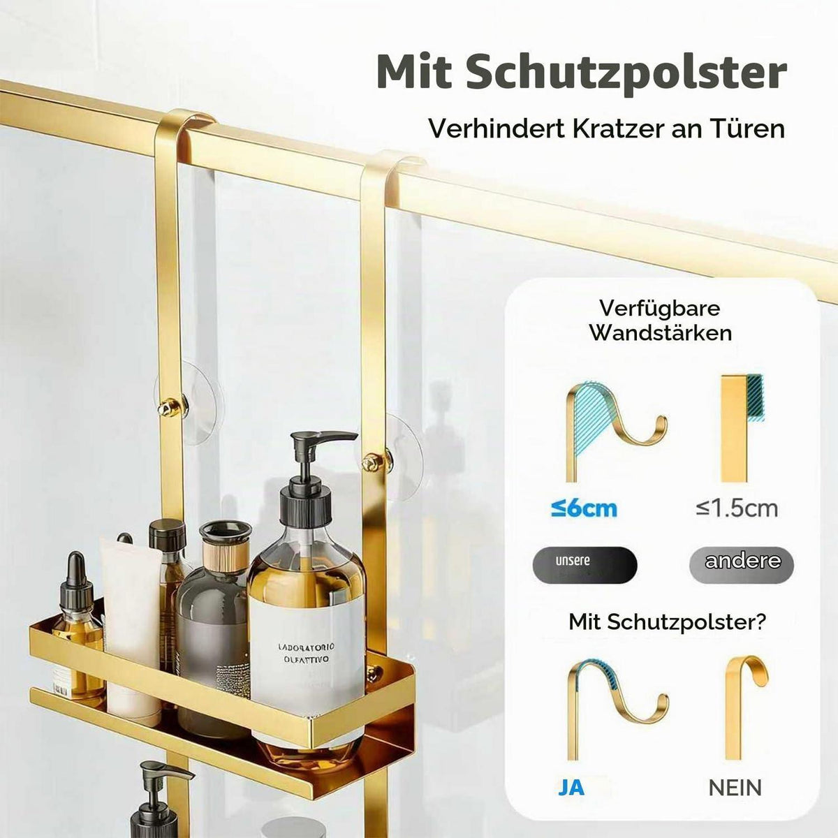 Duschablage ohne Bohren – Edelstahl Badezimmer Organizer