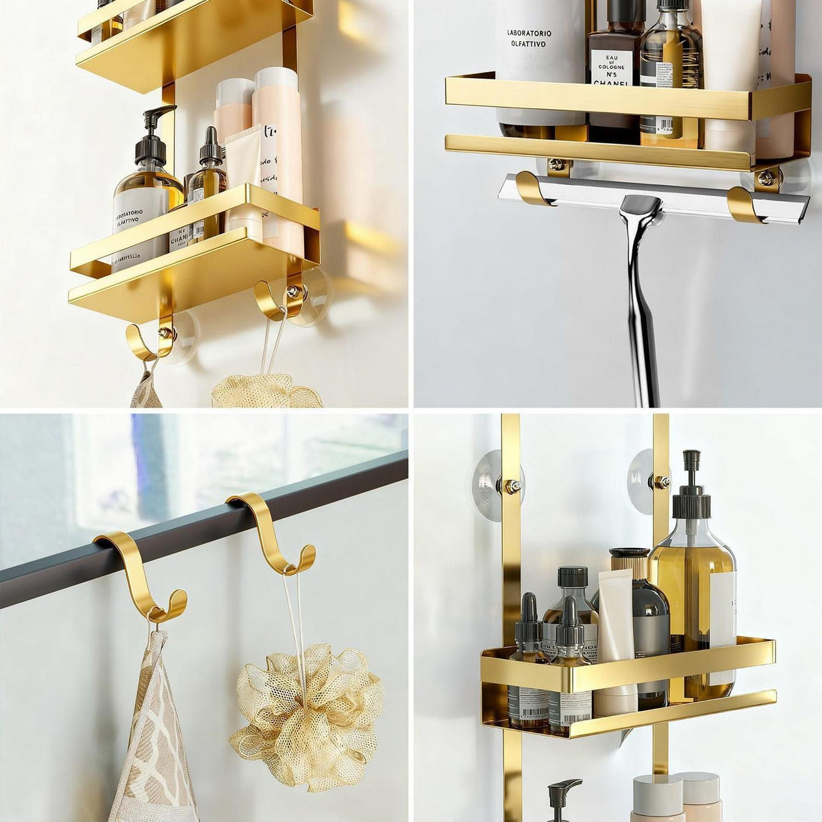 Duschablage ohne Bohren – Edelstahl Badezimmer Organizer