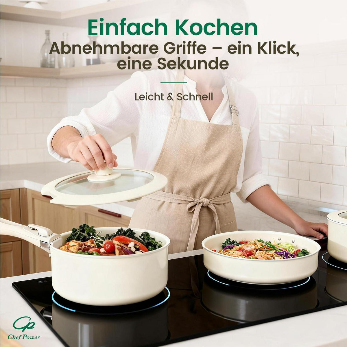 19-teiliges Topf- & Pfannenset mit Titan-Keramik-Antihaftbeschichtung
