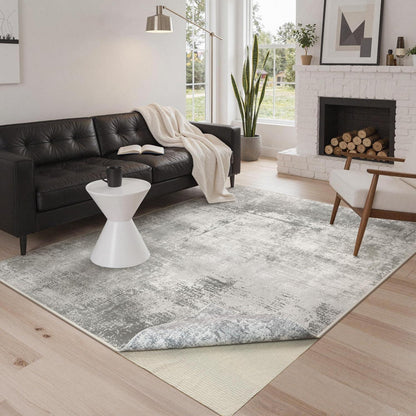 Moderner Waschbarer Teppich Grau 160x230 cm – Wohnzimmer & Schlafzimmer