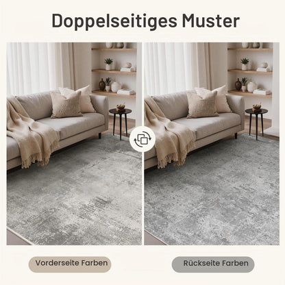 Moderner Waschbarer Teppich Grau 160x230 cm – Wohnzimmer & Schlafzimmer