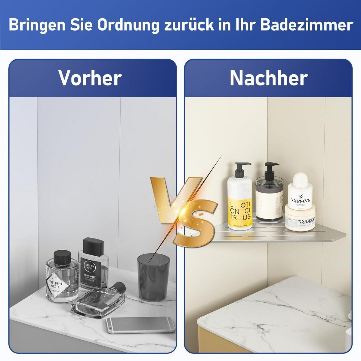 Edelstahl Duschablage Ecke – 2er Pack, Robust & Platzsparend