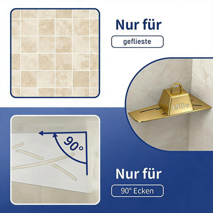 Eck Duschregal Edelstahl Gold - 2er Pack für Fliesen