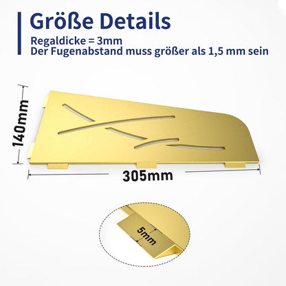 Eck Duschregal Edelstahl Gold - 2er Pack für Fliesen