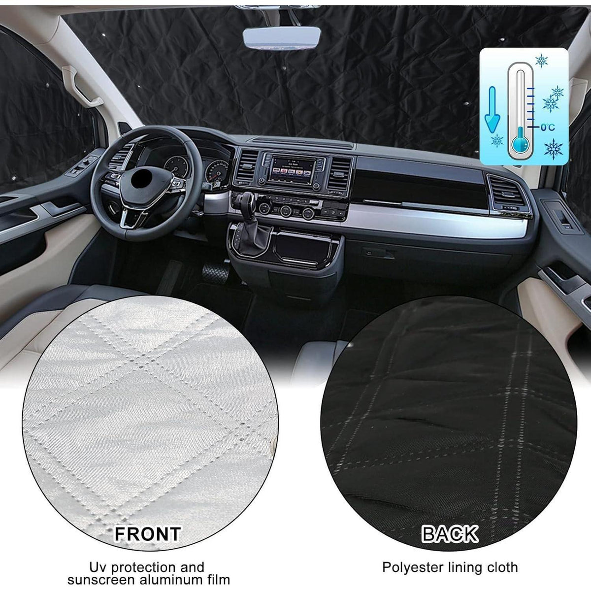 Thermomatte VW T4 Innen – Set für Privatsphäre & Temperaturkontrolle