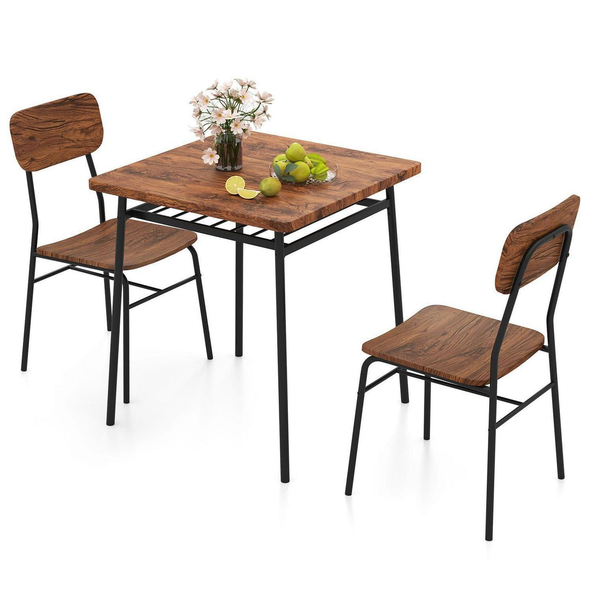 Esstisch Set für 2 Personen mit Stühlen & Ablage