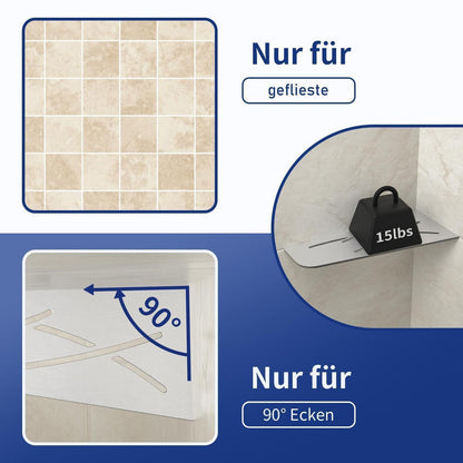 Eckduschregal Edelstahl SUS304 – Duschablage für Fliesen