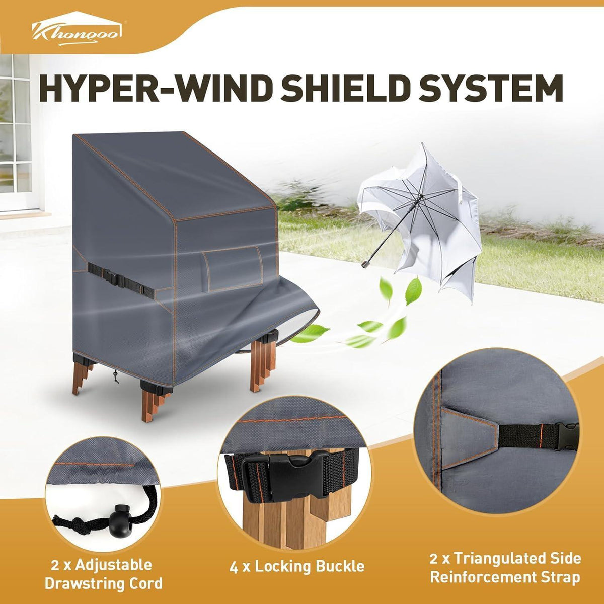 Gartenstuhl Abdeckung 64x64x70/120cm – Wasserdicht & Winterfest