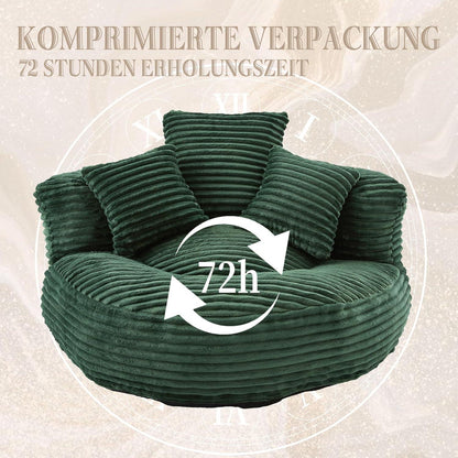 Boneless Lounger Sitzsack Sofa | Gaming & Entspannung | Smaragdgrün